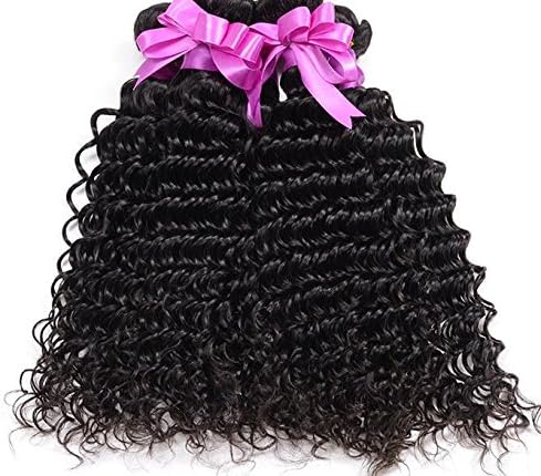 Worldflying@Beauty Grade 7A Deep Weave Natural Black Color 100% Unprocessed Brazilian Remy Human Hair Extensions Deep Curly Wave Weft 1PC/Lot 50Gram
