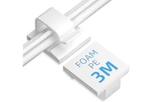 TEZOP Thick/Multiple Cable Management Clip,50Pcs White Large,Cord Organizer for HDMI,Light String,Power Plug,Extension Cord, Ethernet Cable, TV Coax, Electric Wires,Cable Management Under Desk, Wall