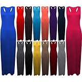 Fashion Wardrobe Womens Racer Back Vest Maxi Plain Full Length