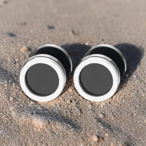 10 mm Circle Earrings for Men Women, Steel Fake Cheater Plugs Gauges