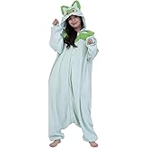 SAZAC Pokemon Sprigatito Kigurumi Onesie - Premium Adult Halloween Costume, Plush Pajamas, Durable, Machine Washable