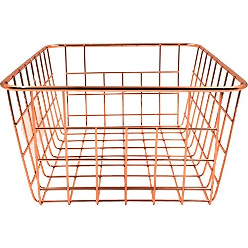 2 pack Rose Gold Wire Basket Organizing Storage Crafts Decor Kitchen 11