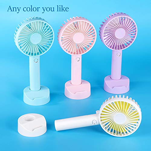 Battery Handheld Fan, Portable Battery Operated Fan : Rechargeable & Adjustable 3 Speeds Mini Personal Electric USB Fan with Desk Stand for Home/Office/Travel/Outdoor (Pink)