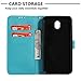 Voanice for Galaxy J3 2018 Case / J3 Achieve/Orbit/Express Prime 3 / Amp Prime 3/ Sol 3/ Star PU Leather Wallet with Card Slots Holder and Stand Flip Protective Cover &Stylus-Blue Butterfly