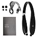 Bluetooth Headphones Wireless Neckband Headset Stereo Noise Cancelling Earphone with Mic Sweatproof Handfree Sport Retractable Earbuds for Running-Black
