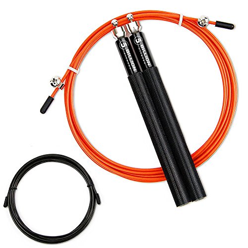 5BILLION Speed Jump Rope - Orange - 360 Swivel ball - Work for Double Unders, WOD, MMA - Includes Carry Case, Spare Screw Kit & Replacement Bag - Thumbnail 5