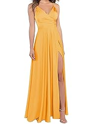Lindo Novia Mustard Yellow Bridesmaid Dresses for
