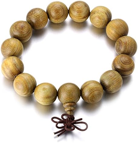 Koala Club "MASTER" Men's Wrap Bracelet Natural Ebony Green Wood 108 Buddha Beads 6mm
