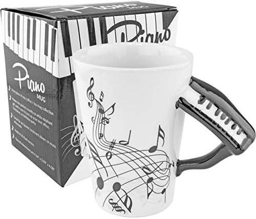 Fairly Odd Novelties Black & White Piano Coffee Musician Mug, One Size, White Fairly Odd Novelties Black & White Piano Coffee Musician Mug, One Size, White