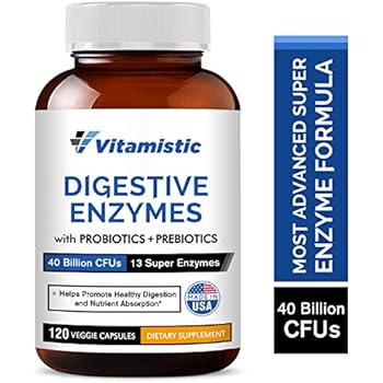 Vitamistic Digestive Enzymes Plus Probiotics Prebiotics 40 Billion Cfus Supports Natural Digestion Nutrient Absorption Helps Gas Bloating #vegan #digestive #enzymes Vitamistic Digestive Enzymes Plus Probiotics Prebiotics 40 Billion Cfus Supports Natural Digestion Nutrient Absorption Helps Gas Bloating