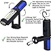 Berocia 3W USB COB LED Work Light Rechargeable with Rotating Magnetic Base Handheld Flashlight for Outdoor Camping Household Workshop Automobile Emergency with Hanging Hook