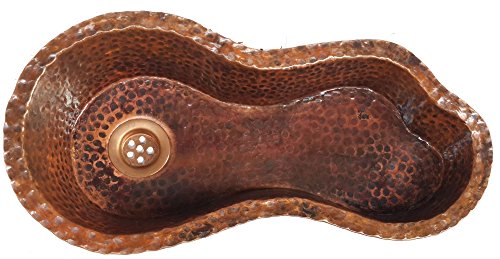 Egypt gift shops Narrow Curly River Peanut Woman Mermaid Wave Antique Patina Copper Bar Prep Undermount Sink - Thumbnail 2
