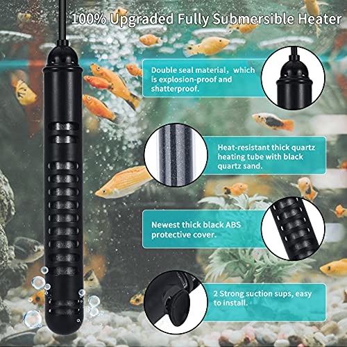 SZELAM Submersible Aquarium Heater, Upgraded 100W Fish Tank Heater with