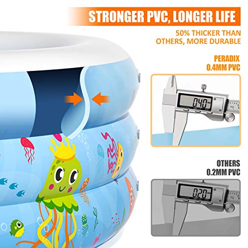 Peradix Inflatable Swimming Pool Upgraded Thickened Kiddie Pool, Blow