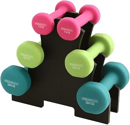Neoprene Dumbbells Set With Rack - Groceries