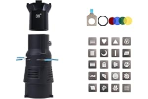 Vernijtrdy Focalize Conical Snoot for Bowens Mount Photography Photo Condenser with Built-in Geometric Sheet Shapes GOBO Filt