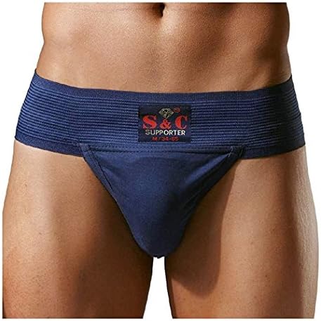 SC Mens Back Covered Gym Athletic Supporter with Cup Pocket (Navy, XXX-Large)