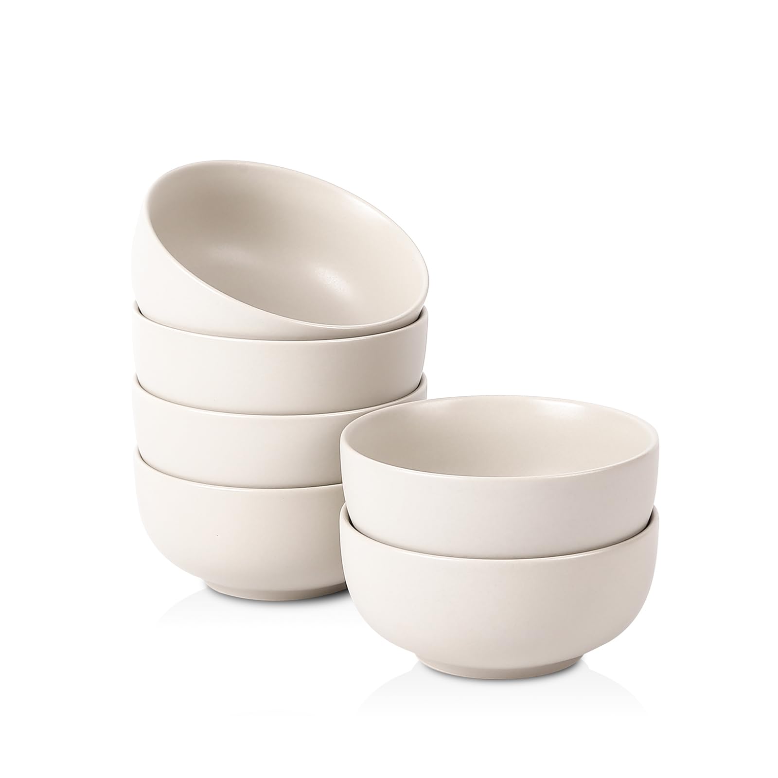 Photo 1 of Selamica Ceramic Cereal Bowls Set 23 OZ, Deep Soup Bowls 5.7 Inch Ceramic Bowls for Kitchen, Reactive Glaze Matte Bowls for Ramen Oatmeal Fruits, Microwave Dishwasher Safe, Set of 6, White