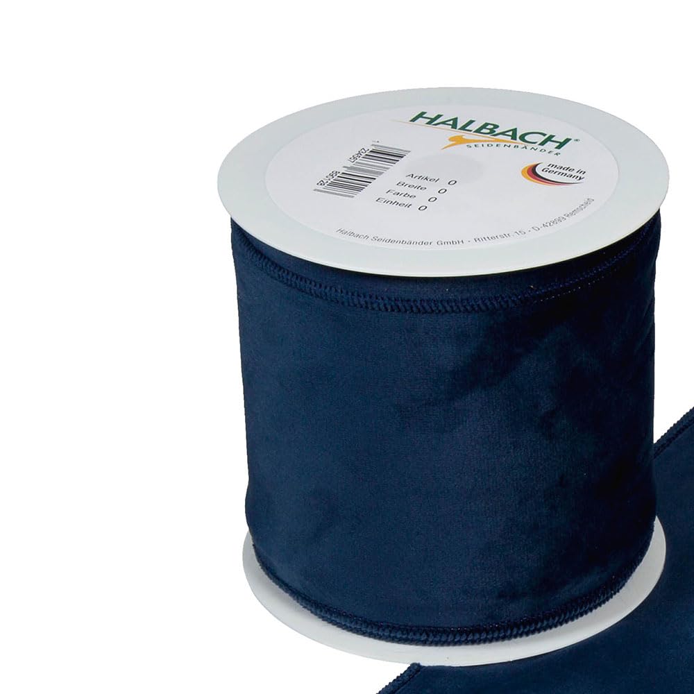 FloristryWarehouse Blue Christmas Velvet Fabric Ribbon 100mm (4") Wide on 8m roll Wired Edge