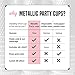 Disposable Coffee Cups with Lids by Metallic Party Rose Gold Cups Black Lid Spoon | Rose Gold Party Decorations | Bridal Shower Decorations | Coffee Cups 12 oz | Paper Cups | Insulated Cups
