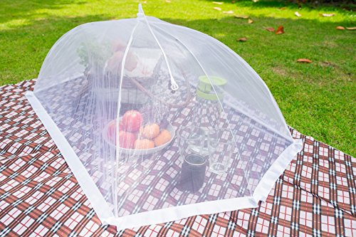 (2 Pack) Luxury Large Food Cover Tent | 100% Organza Net Highly Durable and Nontoxic | 2 Set of Extra Large Picnic Food Cover Mesh | Perfect Giant Outdoor Food Cover to Keep Insect and Fly Away
