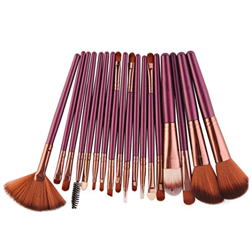 Sunsee 18 pcs Makeup Brush Set tools Make-up Toiletry Kit Wool Make Up Brush Set (purple)