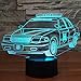 YKLWORLD Police Car Night Light 3D Optical Illusion Lamp LED Desk Table Lamp with Touch Switch Button Control 7 Colors Change USB Cable Lighting Toy for Car Lover Kids Boys Gift Room Decoration