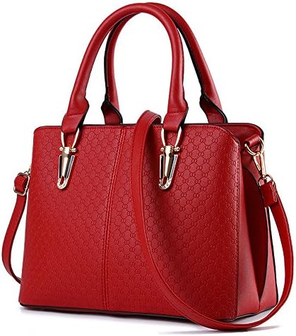 Women Handbag,Women Bag, Shoulder Bag KINGH Zip Closure Tote Vintage Bag PU Leather 119 Deep Red