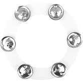 GOOHOCHY Hi-Hat Tambourine with 6 Jingles 7.48 in Mountable Cymbal Accessory for Drum Set Adds Crisp Sound Layering to Hi-Hat Crash Ride and Effect Cymbals
