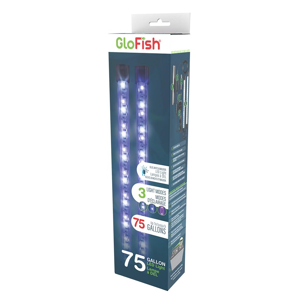 Photo 1 of GloFish 10 Inch LED Light Stick 2 Count - White, Blue and, Magenta Aquarium Lights - Tank Sizes Up to 75 Gallons