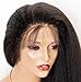 Chantiche Italian Yaki Glueless Full Lace Wig with Baby Hair for Black Women Kinky Straight Brazilian Remy Human Hair Wigs Preplucked Human Lace Wigs 130 Density 14 Inches Natural Color