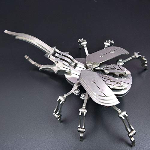 HXZB 3D Metal Stainless Steel Jigsaw Puzzle Kits DIY Assembly Insect Models Disassembly Removable Toys Beetle Model 3D Jigsaw Puzzle Gift - Thumbnail 5
