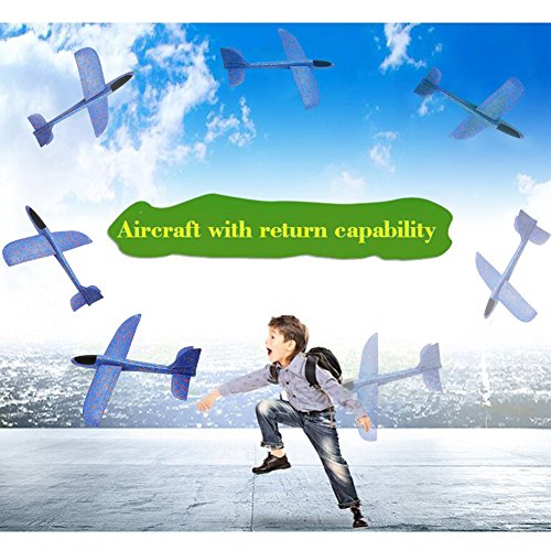 Barbariol 2 Flight Foam Throwing Glider Model for Outdoor Sport Toy,Blue & Red (Blue+Orange)