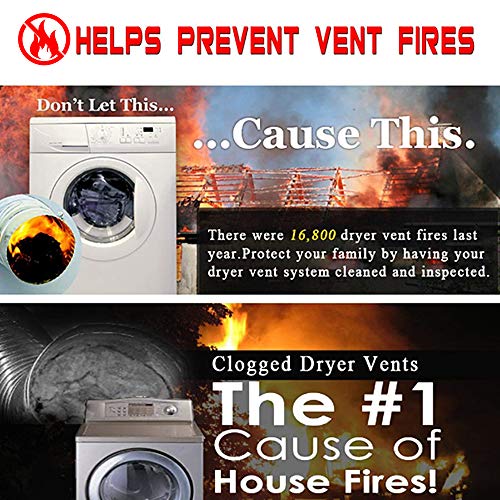 12 Feet Dryer Vent Cleaner Kit Lint Remover Fireplace Chimney Brushes