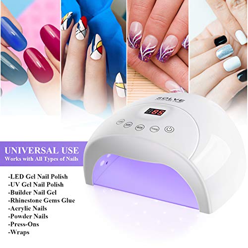 image for SOLVE 48W Nail Lamp, Portable LED UV Nail Light Nail Dryer with 4 Time