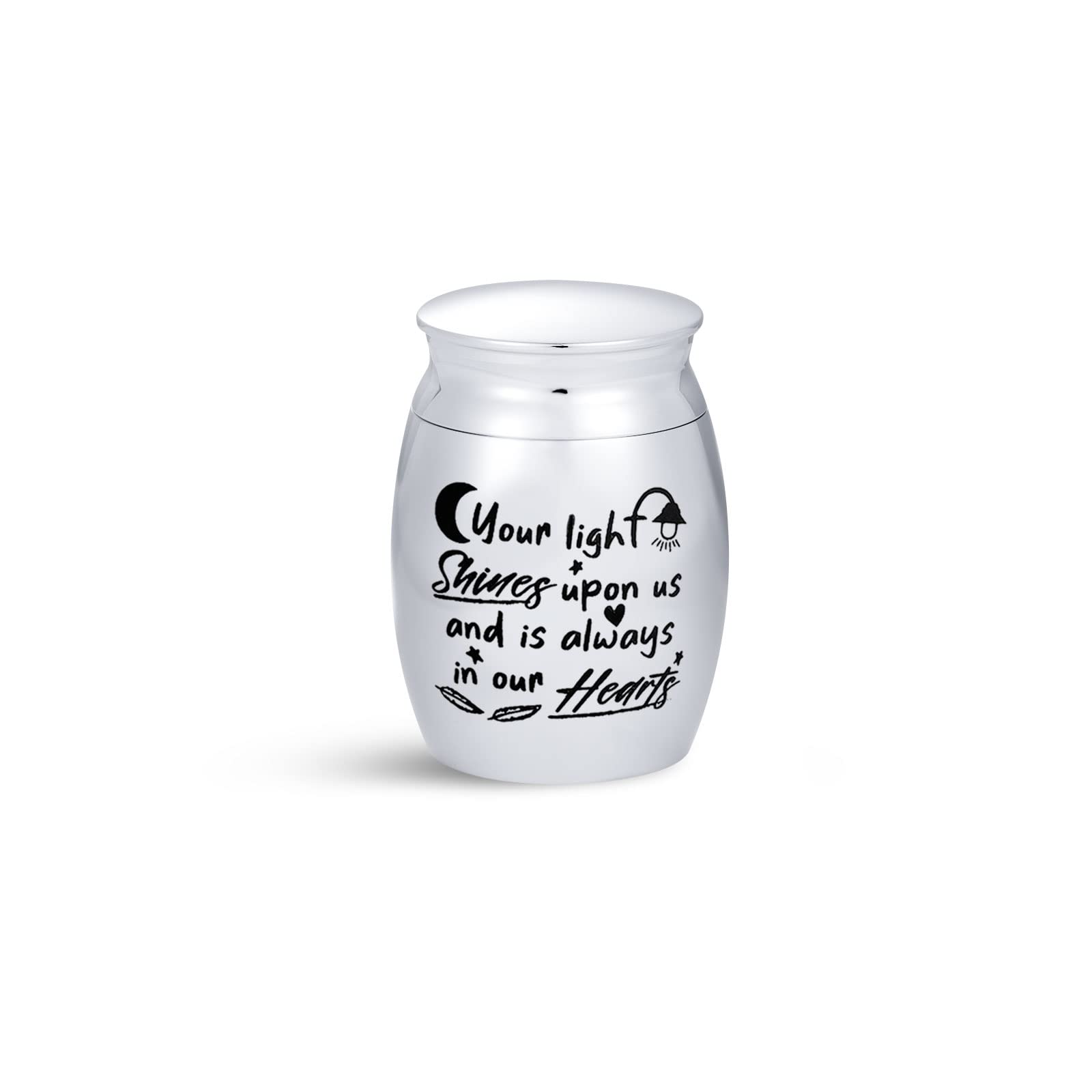 SBI Jewelry Small Cremation Urn for Ashes Stainless Steel Memorial Keepsake for Ashes Holder for Family Funeral Kit