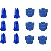 Pack of 6 - TeeJet Flat Spray Tips Blue 110&deg; 0.3 GPM @ 40 PSI &amp; Nylon Caps