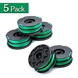 FutureWay String Trimmer Replacement Spool Line 0.08 GH1100 GH1000 GH2000, Dual Line Weed Trimmer Spool 30ft Compatible with Black Decker DF-080, Cordless Trimmer Edger Replacement (5 PCS)
