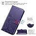 Halnziye Case for Samsung Galaxy A50, Magnetic Closure Soft TPU Flip Leather Wallet Phone Case with Kickstand Card Slots Designed for Samsung Galaxy A50 Cover - Purple