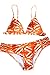 Cupshe Fashion Boom Tie-dyed Bikini Set Orange Swimwear Bathing Suit