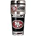 NFL San Francisco 49ers Metallic Travel Tumbler, Stainless Steel and Black Vinyl, 16-Ounce