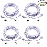 TronicsPros 4pcs 2.5m 8.2ft RGB Extension Cable Cord 4 Pin Flex LED Tape LED Ribbon LED Rope Light Connector Wire for RGB 5050 3528 2835 Flexible LED Strip Light w/8x Male to Male 4-Pin Adapter Plug