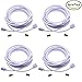 TronicsPros 4pcs 2.5m 8.2ft RGB Extension Cable Cord 4 Pin Flex LED Tape LED Ribbon LED Rope Light Connector Wire for RGB 5050 3528 2835 Flexible LED Strip Light w/ 8x Male to Male 4-Pin Adapter Plug