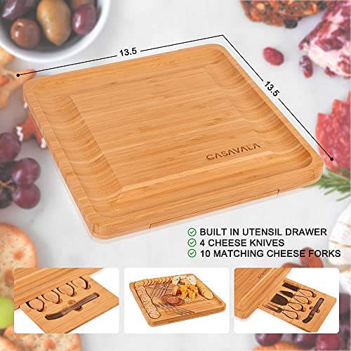 Bamboo Cheese Board Set Premium Cheeseboard Gift Set Includes 4