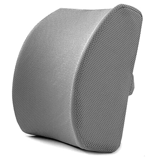 Back Support Cushion (Gray) - Jockey Saddle - Memory Foam Lumbar Support Pillow with 3D Mesh Cover for Balanced Firmness by Slick Solutions - Thumbnail 7