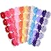 eBoot 60 Pieces 2.5 Inches Chiffon Fabric Flowers Shabby Chic Fabric Roses Frayed Trim Tulle Flower for DIY Bridal Accessory, 12 Colors