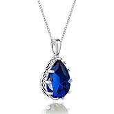 YONVUN Crystal Zircon Pendant Necklace Plated 18k Gold Teardrop Oval Pear Gemstone Birthstone Jewelry Set Gift for Wife Mom Daughter Girlfriend Her