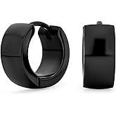 Black Silver Rose Gold Tone Plated Simple Plain Triangle Kpop Huggie Hoop Earrings For Men For Women For Teen Stainless Steel