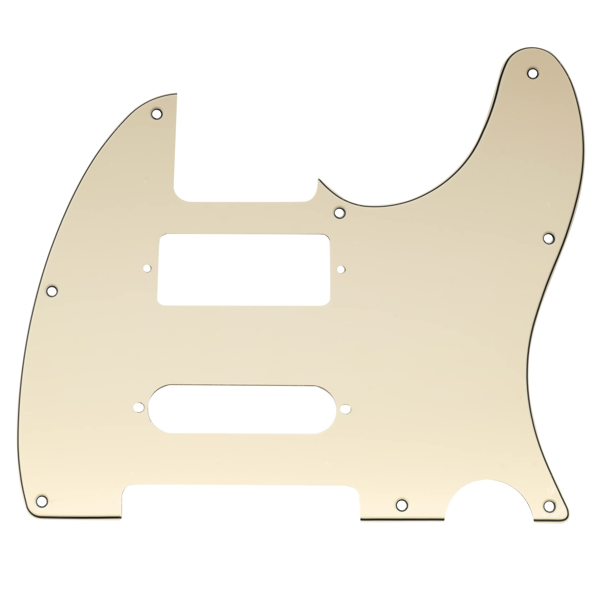 Musiclily Pro 8 Holes Guitar Pickguard for Brent Mason Tele Style Electric Guitar, 3ply Cream