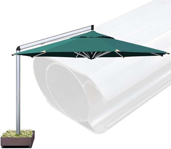 Amazon Com Eliteshade Sunbrella 11 Feet Patio Umbrella Outdoor Umbrella Cantilever Umbrella Offset Hanging Umbrella With Umbrella Base For Garden Deck Backyard Pool Bonus Umbrella Cover Forest Green Garden Outdoor
